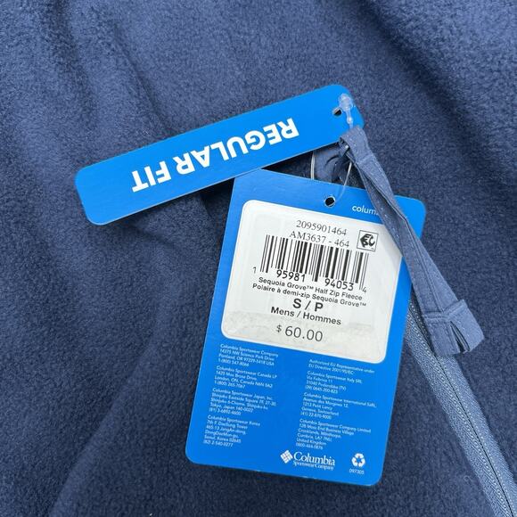 Columbia 1/2 Zip Fleece Jacket Sz Small Mens Navy Blue Sequoia Grove $60 - Picture 12 of 12